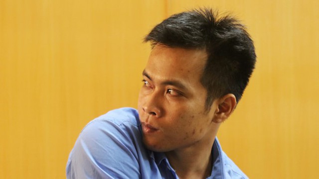 Bị cáo Trần Phú Tài tại phiên tòa sơ thẩm. Ảnh: Kỳ Hoa.