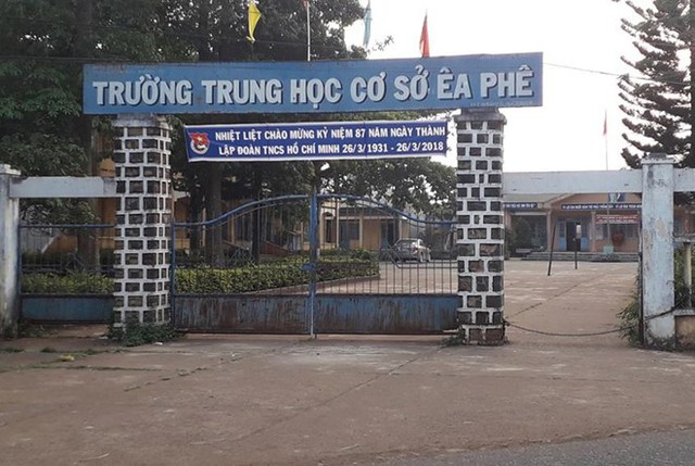Trường THCS Ea Phê, nơi ông Hạnh công tác. Ảnh: Minh Lộc.