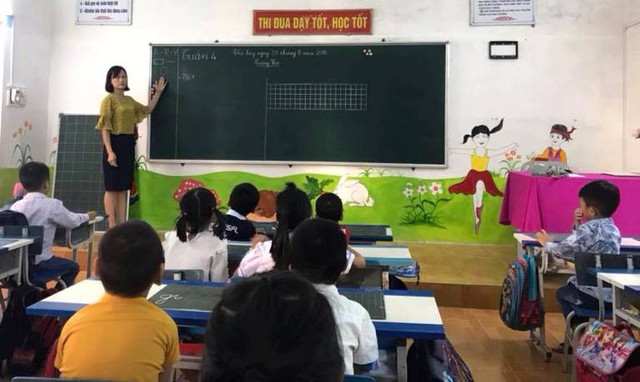 Một tiết học của học sinh trường Tiểu học Đông Xuyên, huyện Ninh Giang (Hải Dương). Ảnh: B.Loan