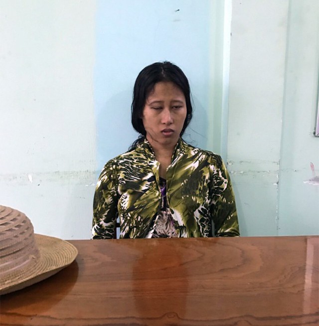 Nghi phạm Thảo tại Cơ quan Công an