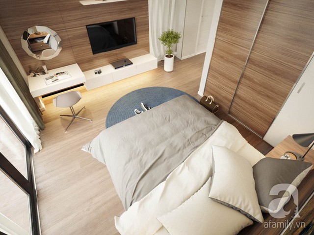 
Phòng ngủ master với tone màu ấm cúng.
