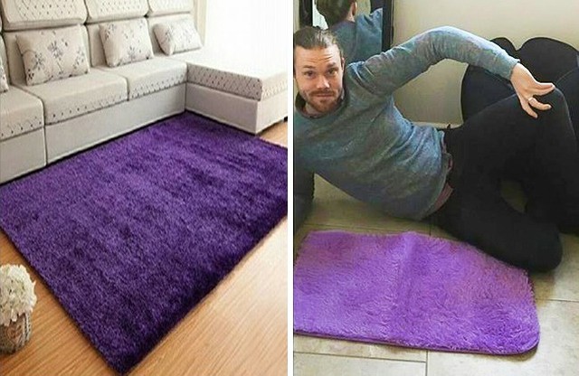 Cái thảm trong hai hình là một à? Như một trò đùa vậy.