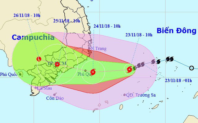 
Cơn bão số 9 Usagi. Ảnh: Trung tâm dự báo khí tượng thủy văn quốc gia.
