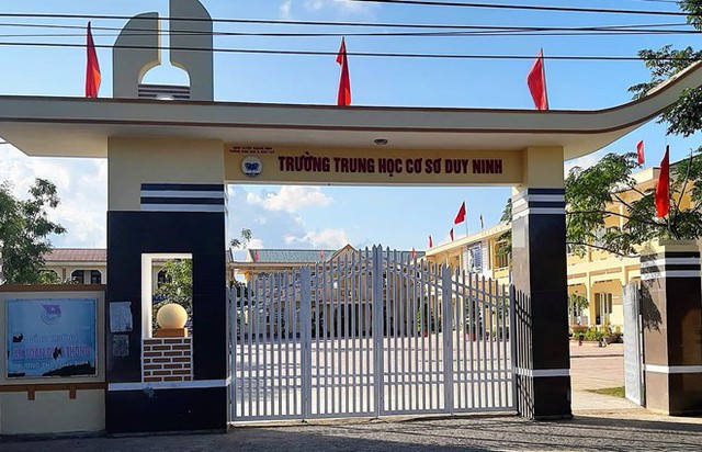 
Trường THCS Duy Ninh (huyện Quảng Ninh, Quảng Bình), nơi xảy ra vụ việc. Ảnh: Văn Được.
