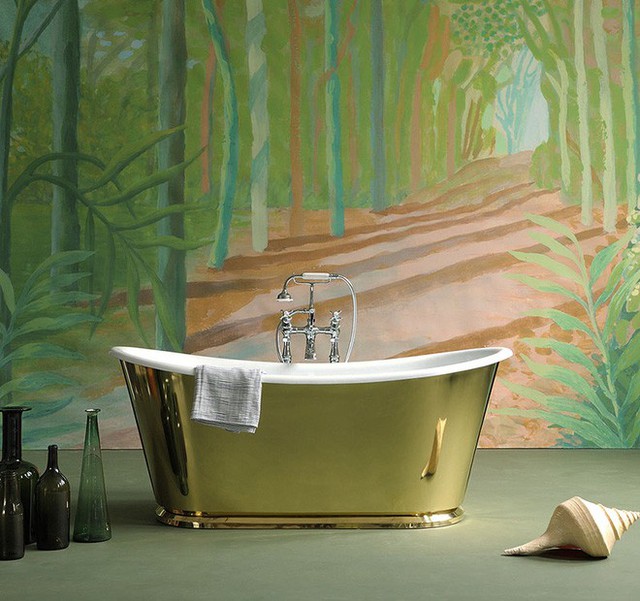 
Sự đồng điệu giữa chiếc bồn tắm và sắc màu chủ đạo là cách tạo nên vẻ đẹp cho căn phòng tắm.

