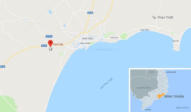 
Xã Hàm Mỹ, nơi xảy ra vụ án. Ảnh: Google Maps.
