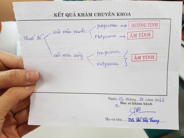 
Kết quả xét nghiệm cho thấy viên màu xanh trên đây có chứa phenformin - hoạt chất đã bị cấm do gây ra nhiều biến chứng.
