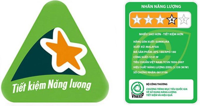 Thiết bị có dán nhãn năng lượng được đánh dấu nhiều sao hơn sẽ có khả năng tiết kiệm điện cao hơn.