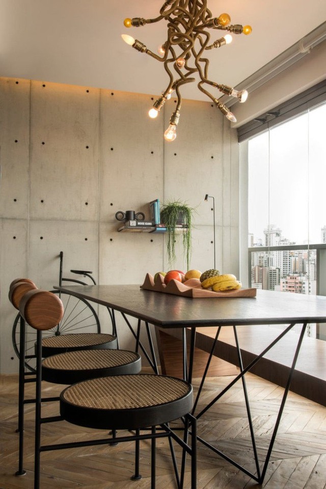 
Trang trí nhà bằng bê tông và kim loại đem lại cảm giác công nghiệp.
