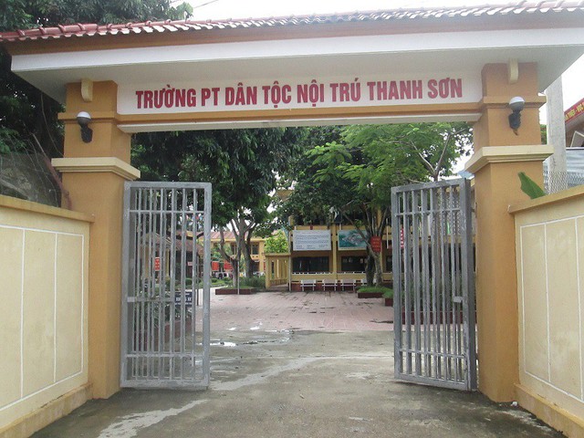 Trường Phổ thông dân tộc nội trú Thanh Sơn (huyện Thanh Sơn, tỉnh Phú Thọ) - nơi xảy ra vụ việc nhiều học sinh nam bị thầy hiệu trưởng Đinh Bằng My xâm hại tình dục.