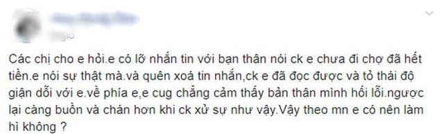 Bài chia sẻ của người vợ khiến hội chị em bàn tán xôn xao.