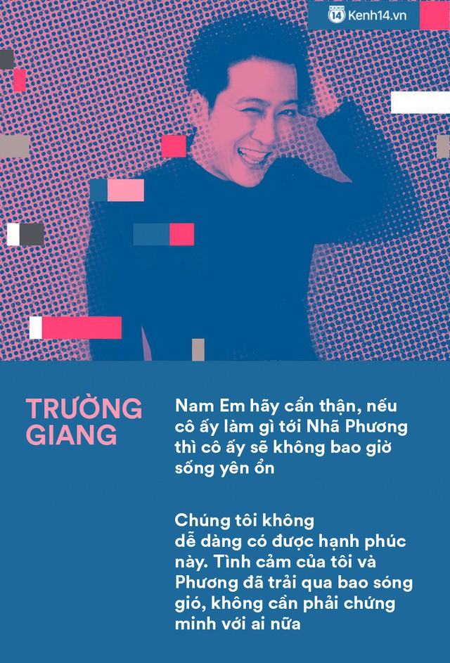 Hai ph&aacute;t ng&ocirc;n khi vướng scandal t&igrave;nh &aacute;i với Nam Em v&agrave; tại h&ocirc;n lễ với Nh&atilde; Phương của Trường Giang đều tạo được sự ch&uacute; &yacute; lớn với c&ocirc;ng ch&uacute;ng.