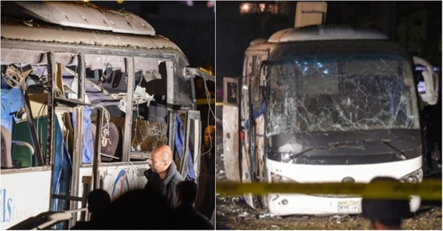 Chiếc xe chở 18 người bị đánh bom khiến 3 du khách Việt tử vong