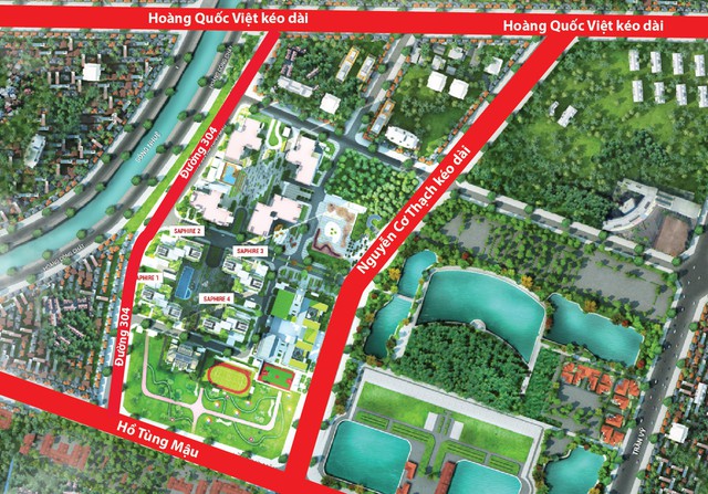 
Đường Nguyễn Cơ Thạch khi thông tuyến sẽ tang cường năng lực giao thông quanh khu vực dự án TNR Goldmark City 
