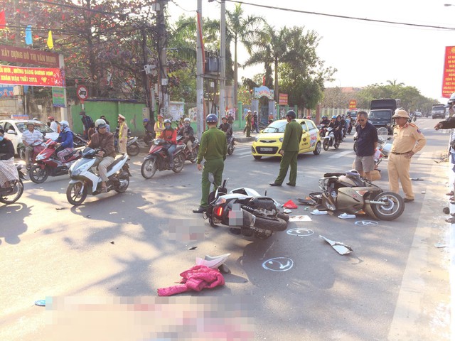 
Hiện trường vụ tai nạn.
