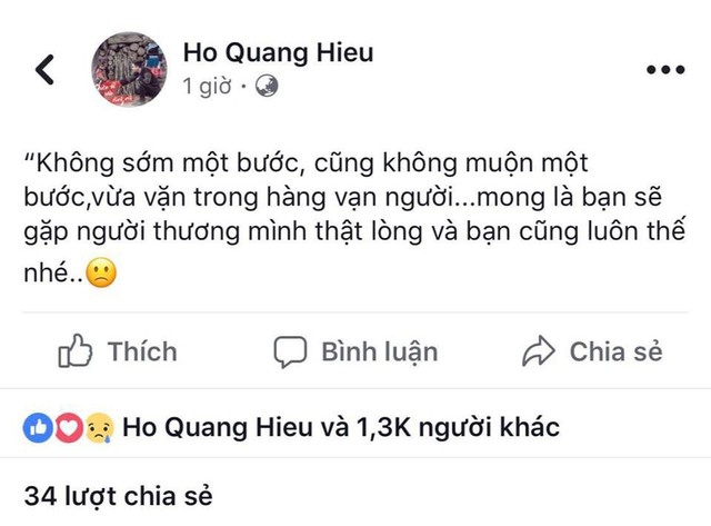 
Status của Hồ Quang Hiếu khiến người hâm mộ nghi ngờ đang nhắc đến Bảo Anh.
