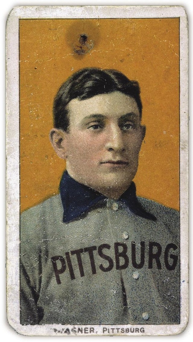 Tấm thẻ in hình cầu thủ bóng chày Honus Wagner
