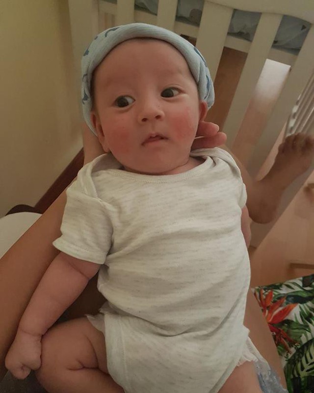 Hình ảnh cận mặt con trai Trang Khiếu.