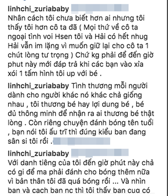 Linh Chi thẳng thắn đáp trả bình luận của cư dân mạng về việc lôi con gái Lâm Vinh Hải ra để sân si với Lý Phương Châu.