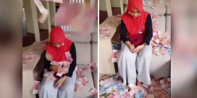 Bạn của vợ đồng thời l&agrave; bồ nh&iacute; của chồng ngồi c&acirc;m lặng tr&ecirc;n ghế xung quanh l&agrave; tiền rơi lả tả.