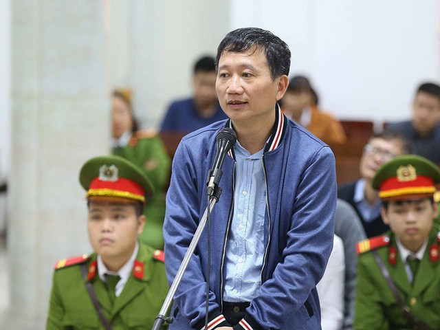 
Bị cáo Trịnh Xuân Thanh trước tòa. Ảnh: TTXVN
