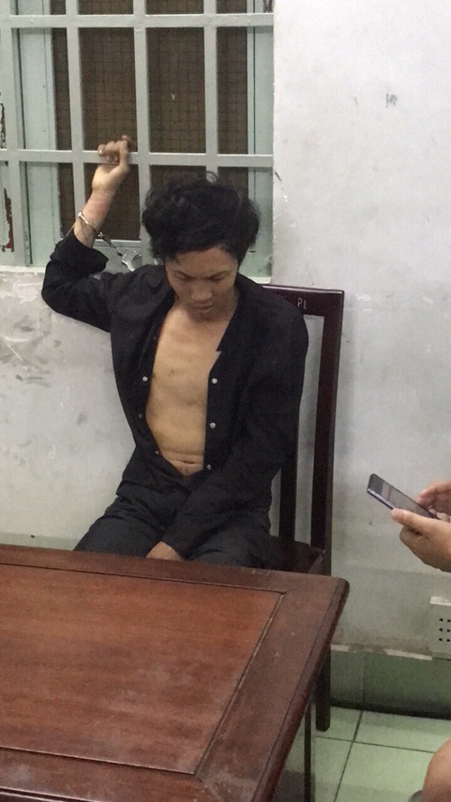 Đối tượng tại công an. Ảnh: C.T