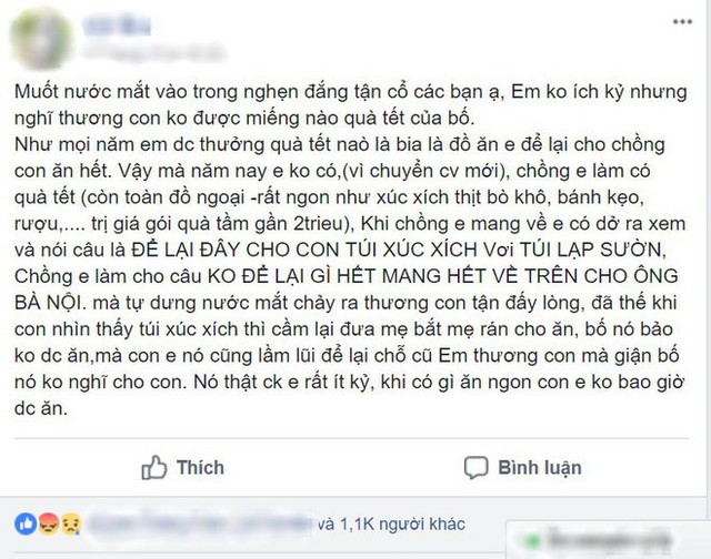 
Những lời trăn trở của một bà mẹ trẻ về túi quà Tết khiến nhiều chị em bức xúc.
