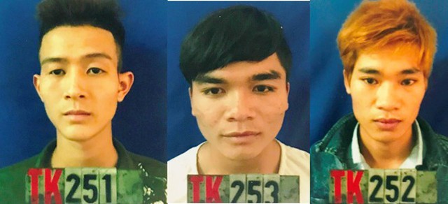 Kiều, Bắc và Nguyễn (từ trái qua) khi bị bắt giam. Ảnh: P.H.
