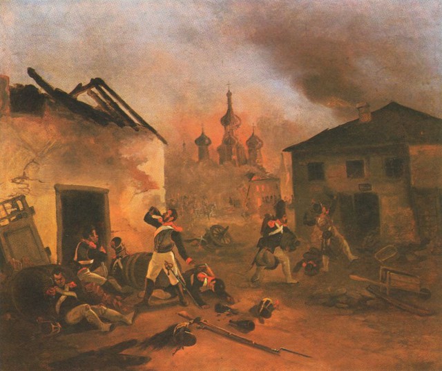 Quân Pháp mặc sức vơ vét của cải khi chiếm được Moscow.