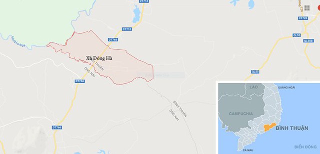 Xã Đông Hà nơi xảy ra vụ án mạng. Ảnh: Google Maps.