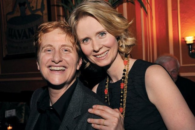 Cynthia Nixon và bạn đời đồng giới.