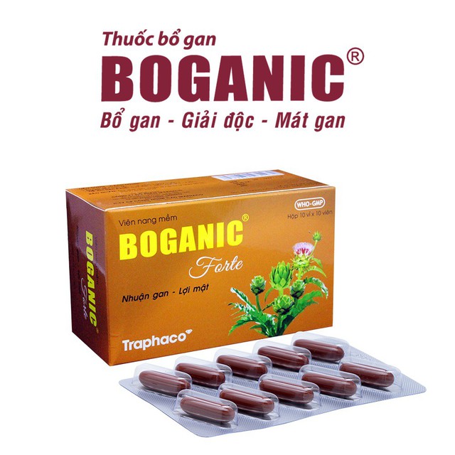 
Thuốc bổ gan Boganic do Bộ Y tế cấp phép, được sản xuất hoàn toàn từ dược liệu trong nước đạt chuẩn GACP-WHO 
