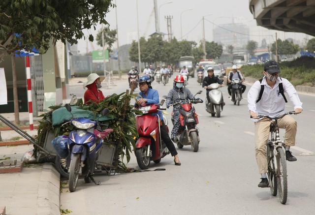 
Người mua kẻ bán chiếm một diện tích không nhỏ của lòng đường.
