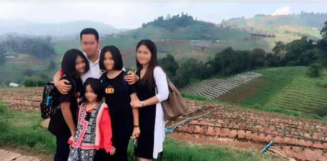Hình ảnh hạnh phúc của gia đình Worayut Sanglang trước khi bị sát hại