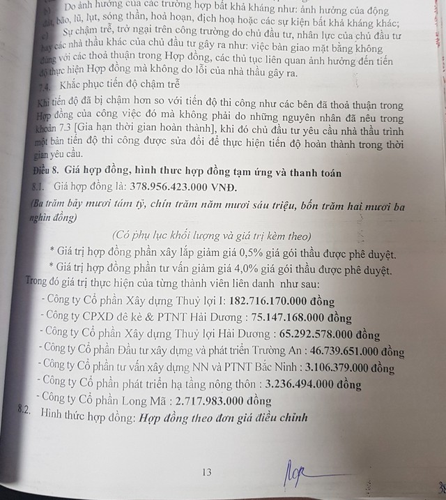 Công ty Trường An 18 từng liên danh trúng các gói thầu có giá trị hàng trăm tỉ đồng nhưng lại trượt ở gói thầu nhỏ hơn.