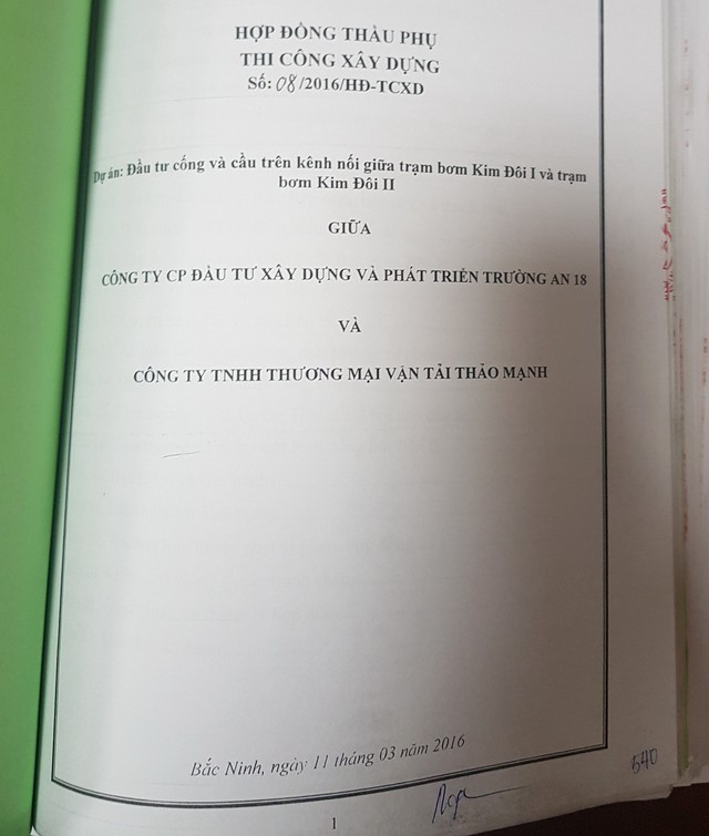 Công ty trúng thầu Thảo Mạnh từng phải làm tớ cho Công ty Trường An 18.