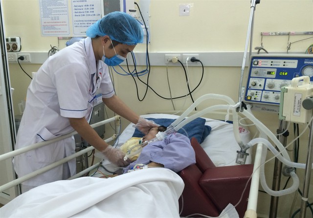 
Bệnh nhân Kiền khi đang điều trị tại Bệnh viện Việt Nam - Thụy Điển Uông Bí.     Ảnh: BVCC
