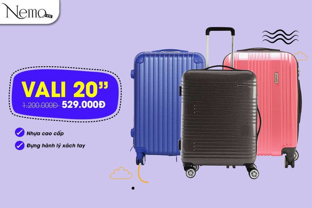 Vali 20 inch từ các thương hiệu Lock & Lock và Cavani giá chỉ 529.000 đồng