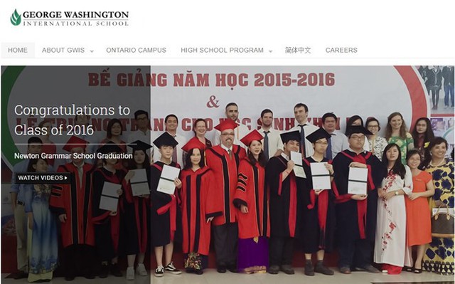 Website của GWIS rất sơ s&agrave;i, thiếu h&igrave;nh ảnh về hoạt động của trường lớp, học sinh. Ảnh chụp m&agrave;n h&igrave;nh.