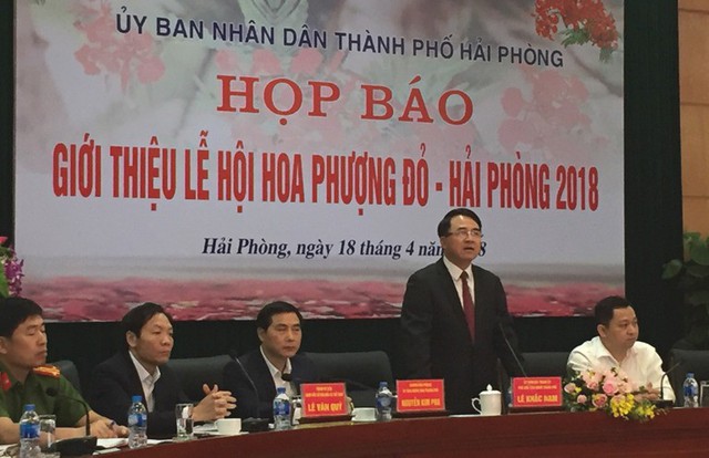 
UBND TP. Hải Phòng tổ chức họp báo về Lễ hội hoa phượng đỏ năm 2018. Ảnh: T.Minh
