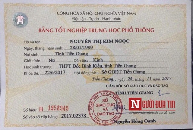 Theo đó, Kim Ngọc đã tốt nghiệp THPT vào năm 2017.