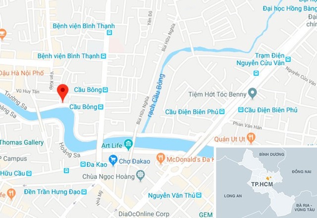 
Vị trí gần nơi xảy ra vụ việc. Ảnh: Google Maps.
