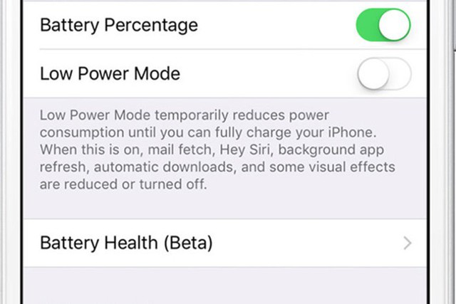 
Battery Health là tính năng mới được Apple cập nhật vào phiên bản iOS 11.3 sau những lùm xùm hạn chế hiệu suất hoạt động của iPhone cũ. Ảnh: Slashgear.

