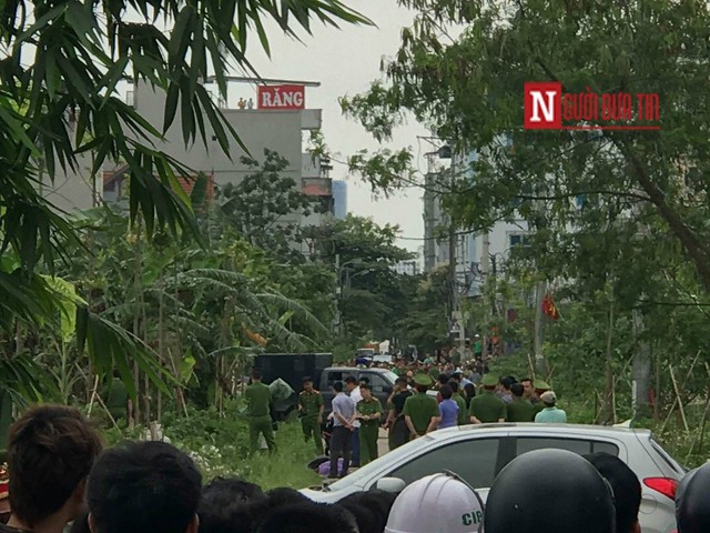 Lực lượng công an tiến hành thực nghiệm hiện trường vụ án