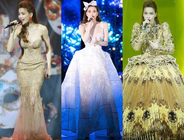 Gu thời trang cũng là một thế mạnh nổi bật của Hà Hồ mỗi khi bước lên sân khấu.