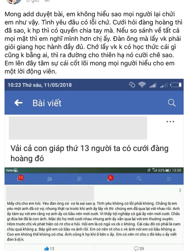 
Chưa dừng lại ở đó, khi không được chị em thông cảm, cô tiếp tục đăng đàn thắc mắc: Không hiểu sao mọi người lại chửi em?.
