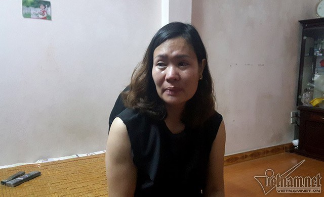 Chị Trần Thị Hải Yến nức nở kể về chồng