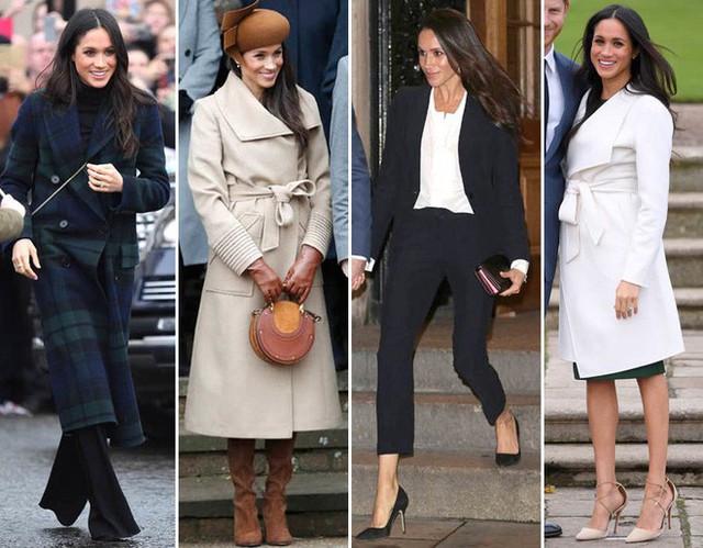 Kể từ thời điểm đính hôn cho đến khi chính thức trở thành Công nương nước Anh, Meghan Markle lại tiếp tục có một sự chuyển biến rõ rệt trong phong cách. Nhưng trang phục cô mặc đều toát lên một vẻ quý phái, thanh lịch.