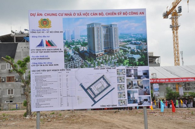 
Phối cảnh dự án nhà ở xã hội của cán bộ chiến sĩ Bộ Công an tại số 282 Nguyễn Huy Tưởng.
