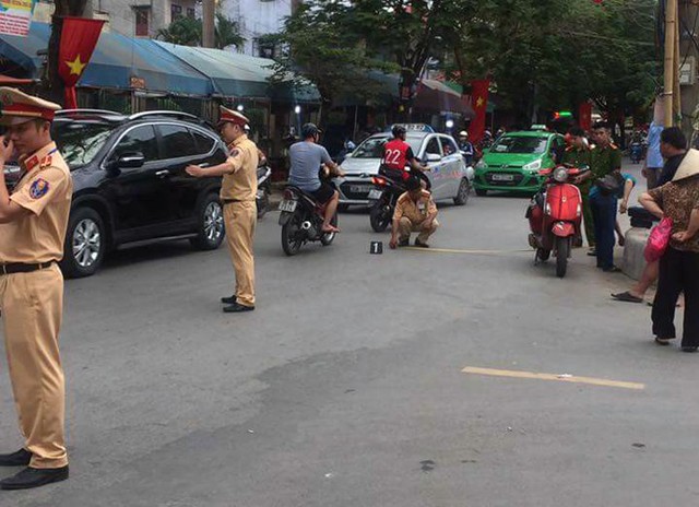 Hiện trường vụ tai nạn giao thông được Công an dựng lại. Ảnh: Bạn đọc cung cấp